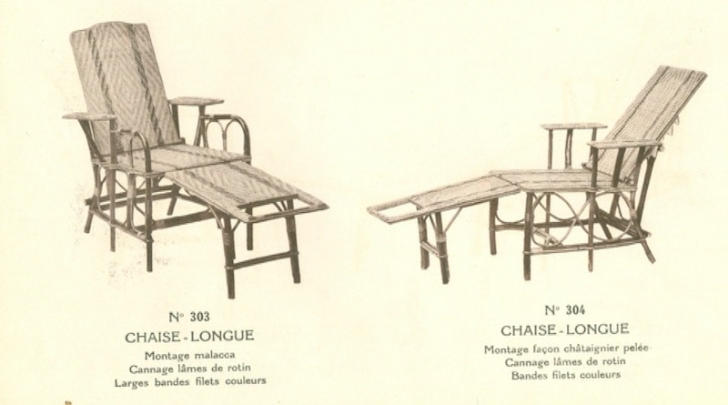 chaises longues en rotin catalogue Vannerie Hollandaise